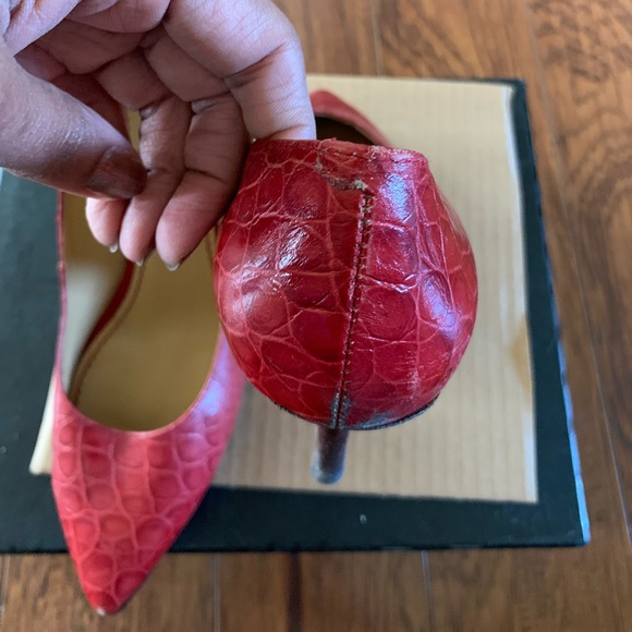 Nine west used heels in red size 10M - Picture 2 of 6